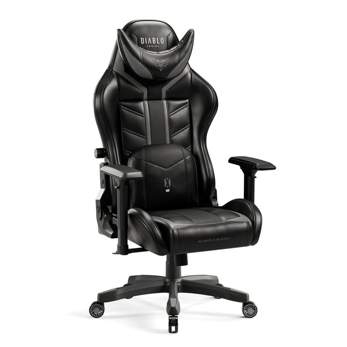 Diablo X Ray Chaise Gaming Fauteuil de Gamer de Bureau Accoudoirs 4D Skaï Perforation Oreiller Cousin Lombaire - vue 3
