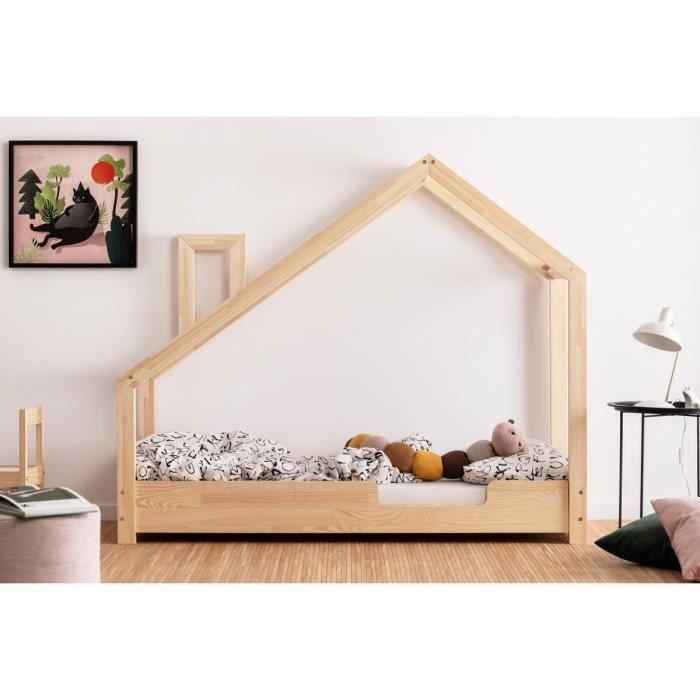 Lit 1 Place Enfant – 180 X 80 Cm – Bois Verni Avec Matelas