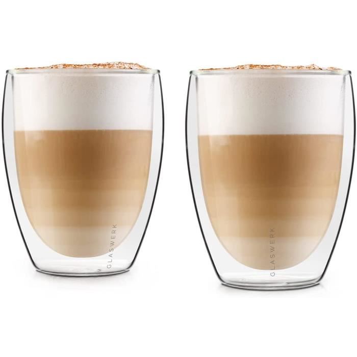 Verre double paroi à Latte Macchiato Design (2 x 330 ml) tasse a cafe  design - Tasse double paroi, mug transparent, tasse a th[1173] - Cdiscount  Puériculture & Eveil bébé
