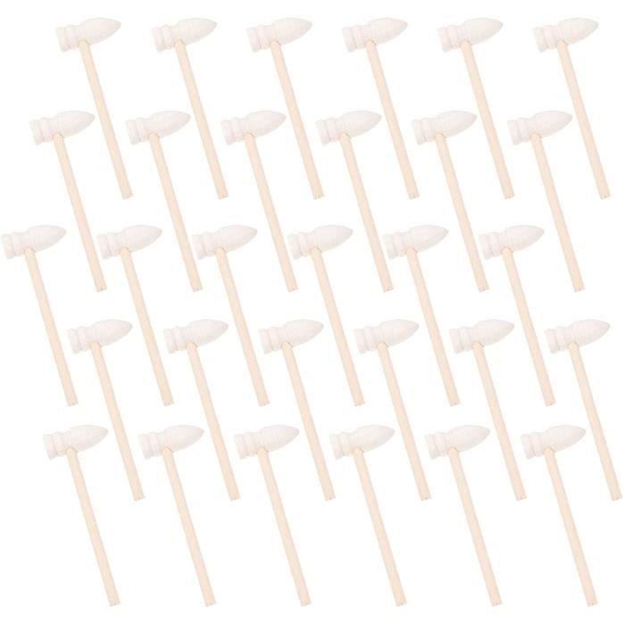 MAD Lot de 50 petits marteaux en bois légers pour enfants, idéals pour