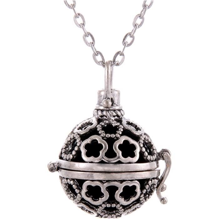 Pendentif Bouteille De Parfum En Acier Inoxydable Pour Homme - Collier Avec Chaîne Noire, Diffuseur D'aromathérapie Portable