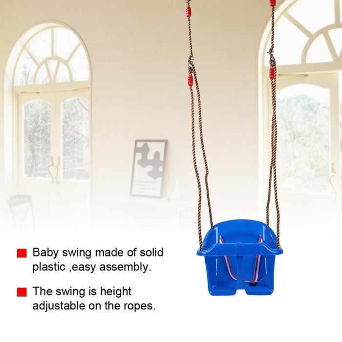 Balancoire Bebe Pour Enfant Chaise De Balancoire Pour Bebe A Dossier Bas Interieur Exterieur Bleu Zoo Cdiscount Jeux Jouets