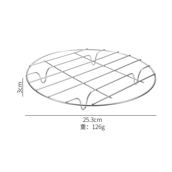 Support Vapeur Inox KAIAIWLUO - Grille Ronde 19 Cm Pour Cuisson Vapeur Et Refroidissement