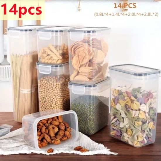 mDesign boîte alimentaire placard de cuisine transparent rangement de cuisine avec poignées bac alimentaire en plastique pour réfrigérateur etc congélateur lot de 4