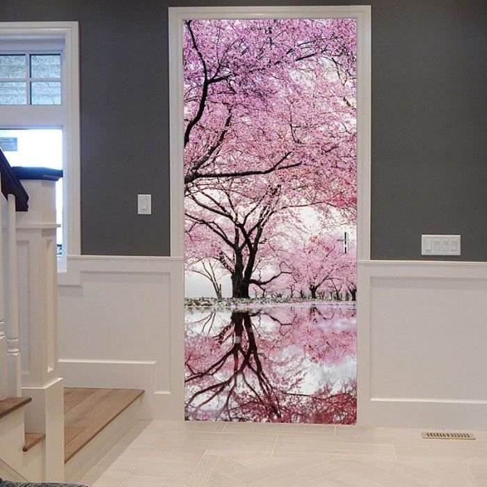 Autocollant Mural Grand Format Branche Fleur De Cerisier - Déco Salon/chambre - Vinyle - Marque Edecor
