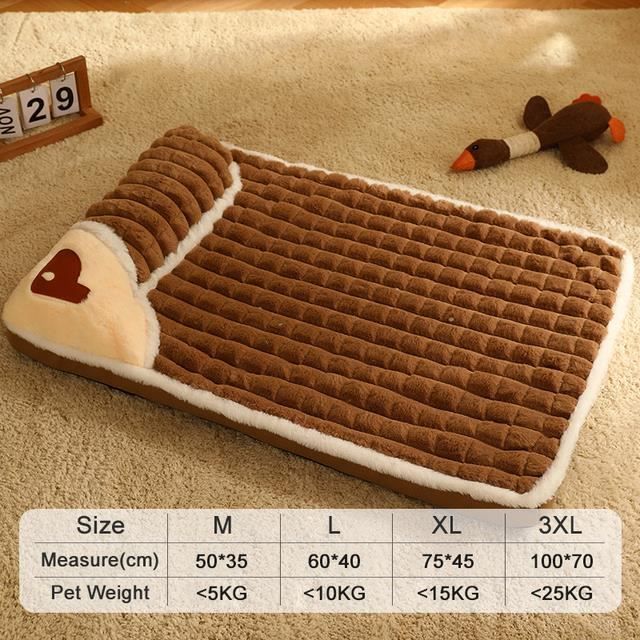 Panier Lavable Pour Chien Chat - Tapis Pliable épais En Peluche - 70x50 Cm - Portable Maison Voyage