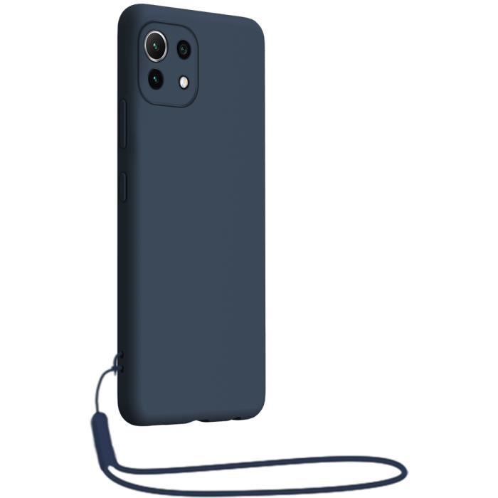 Coque Xiaomi Mi 11 5G Silicone SoftTouch avec dragonne Bleu Bigben