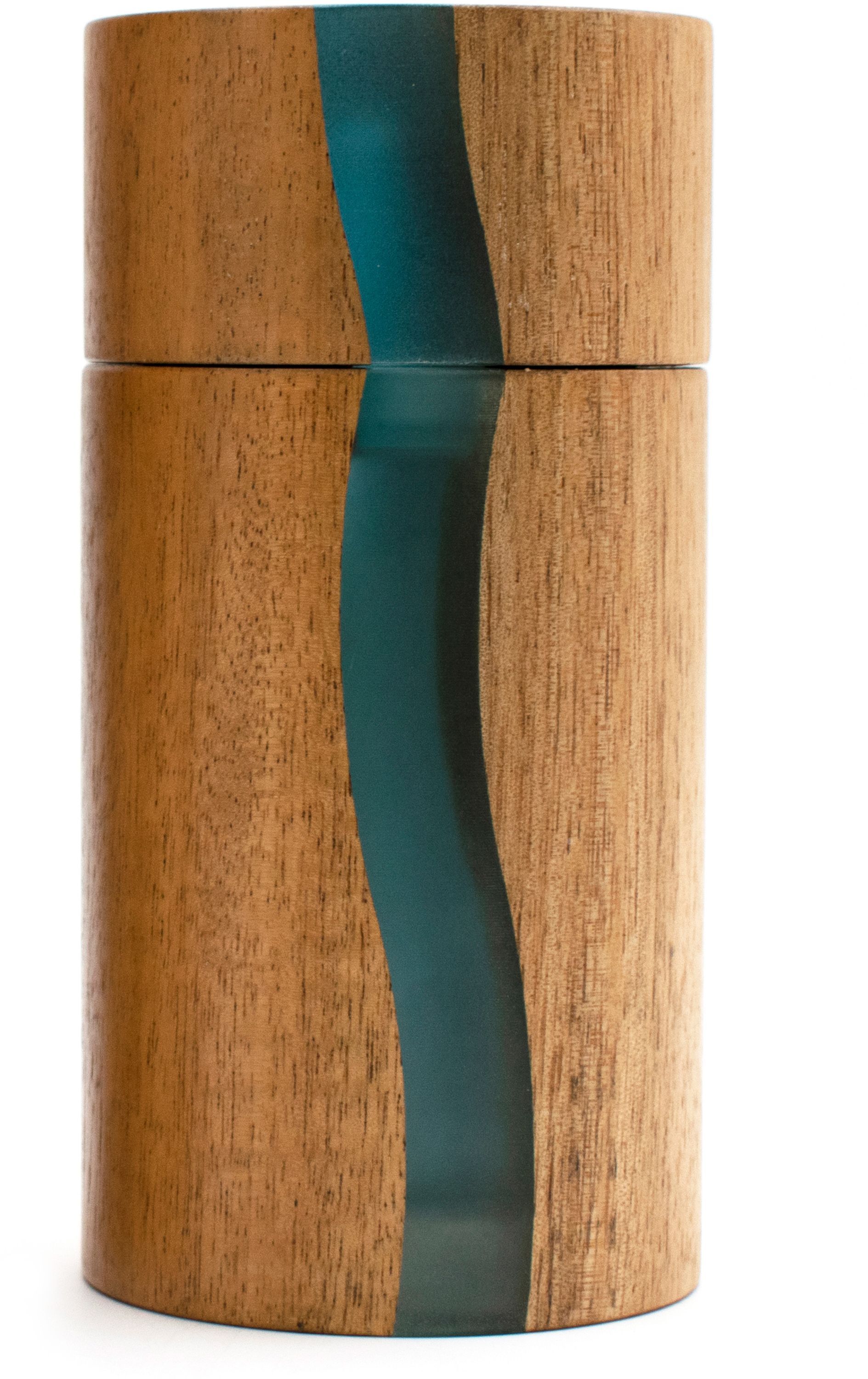 Moulin à sel - BISETTI - POSITANO - 13 cm - Acacia / Resine bleu