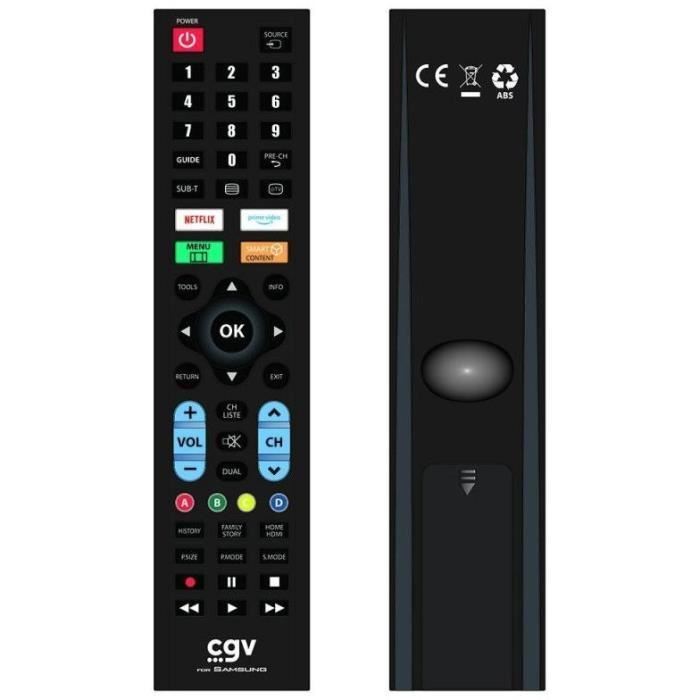 Télécommande de remplacement CGV FIDELIO Samsung Pour téléviseurs Samsung Sans programmation Prête à 'emploi