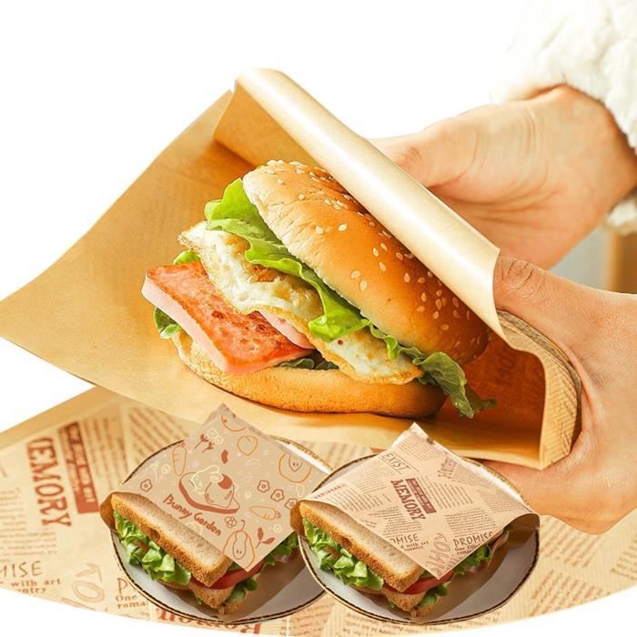 Triangular Burger Lot De 100 Sacs Triangulaires En Papier Jetables Pour Emballage ...