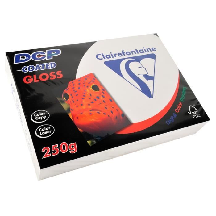 CLAIREFONTAINE Ramette 125 Feuilles Papier DCP 250g A4 210x297 mm Certifi/é FSC Ivoire