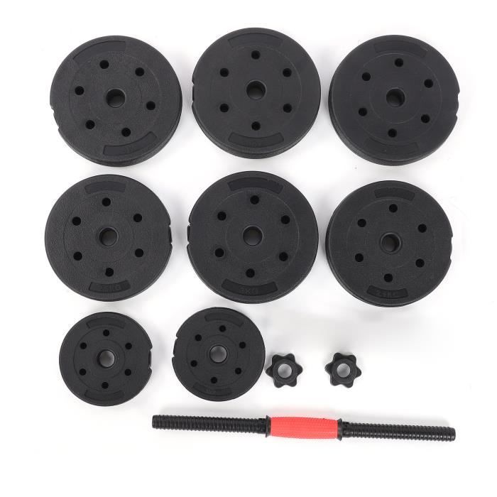 Kit Haltères Réglables Homewell 20KG - Barre D'Extension Incluse - Fitness Maison & Musculation - Noir