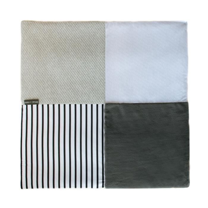 DOUDOU ET COMPAGNIE Tapidou Tapis mosaique blanc et gris Cdiscount Puericulture Eveil bebe