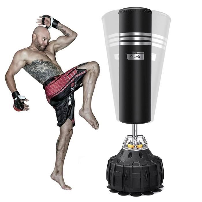 Dripex sac de frappe 178 cm sac de boxe sur pied adulte autoportnat punching ball avec 19 ventouses