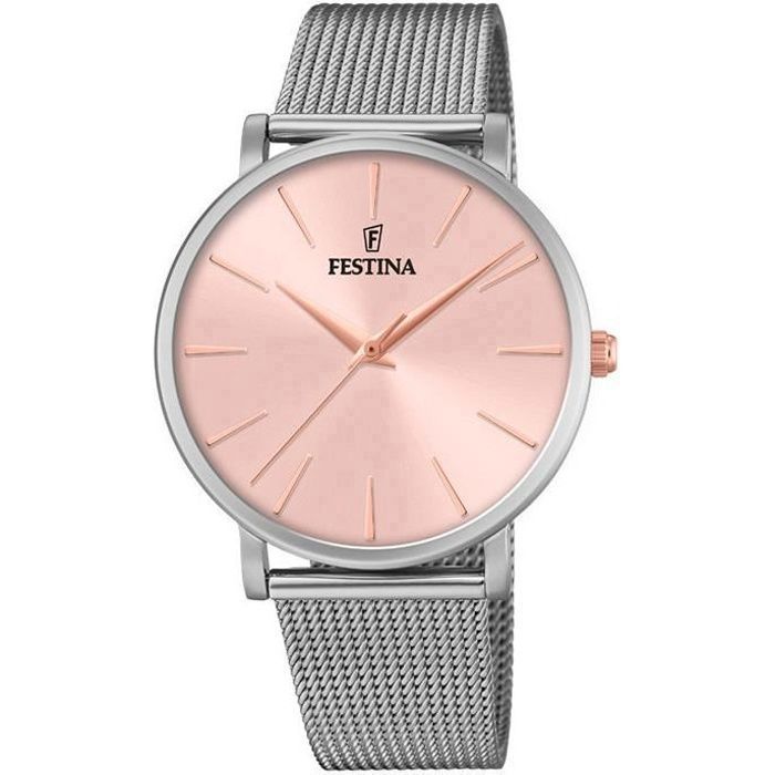 Montre Femme - Festina - 20475 - Acier inoxydable - Bracelet milanais - Cadran rose