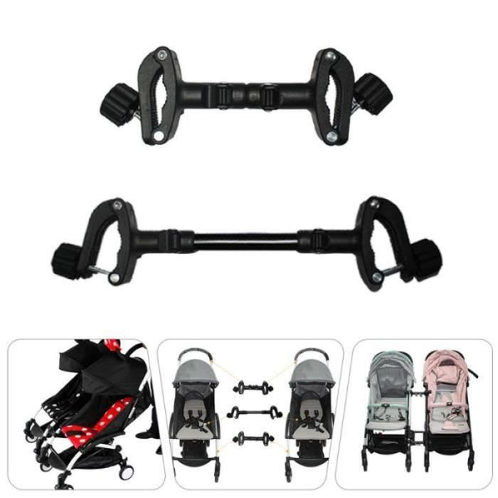 QOOWFEANIG Lot de 2 connecteurs universels pour poussette jumeaux - Gadgets de voiture - Connecteur universel pour poussette - Accessoires de poussette - Noir QOOWFEANIG Lot de 2 connecteurs universels pour poussette jumeaux - Gadgets de voiture - Connecteur universel pour poussette - Accessoires de poussette - Noir