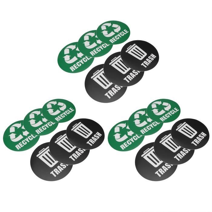 Keenso Sticker Poubelle 18pcs Autocollant De Poubelle De Signe Auto
