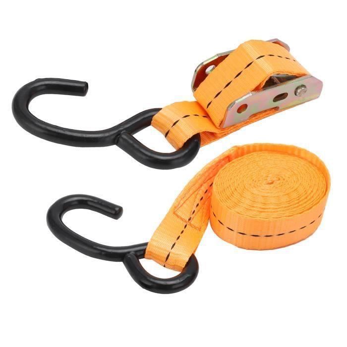 Sangles D'arrimage à Cliquet 5 Tonnes - Lot De 10, 8 M, Largeur 50 Mm - Pour Remorque, Camping, Transport - Crochets Robustes, Sécurité Renforcée - 4
