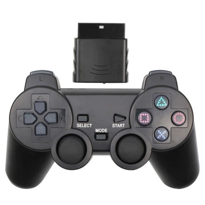 Manette de jeu pour PS2 sans fil Manette de console Playstation 2 noir