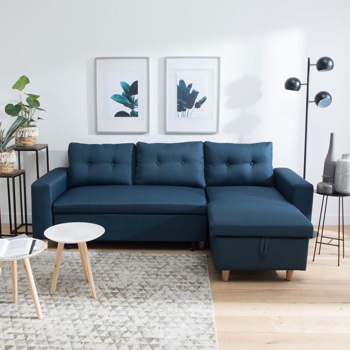 Canapé Dangle Convertible Wade 3 Places Bleu