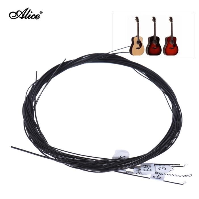 Alice 6pcs Cordes de guitare classique en nylon noir AC136BK-N