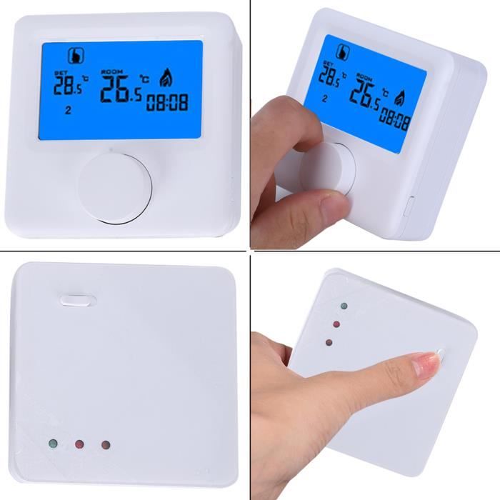 Régulateur de température de thermostat de chauffage sans fil LCD numérique RF pour système de chauffage électrique