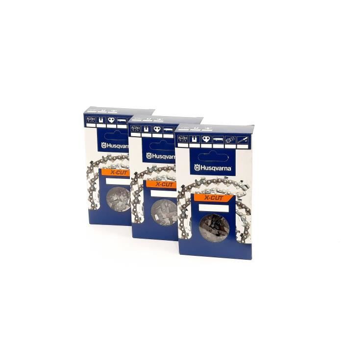 Chaîne de scie HUSQVARNA S93G 3 8LP 13mm 40 TG 585 40 42 40 3 pièces
