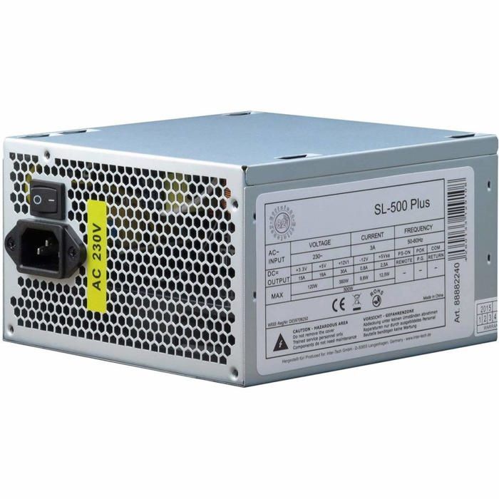 Inter Tech SL 500 Plus Alimentation électrique interne ATX12V 2.4 CA 230 V 500 Watt PFC active - vue 3