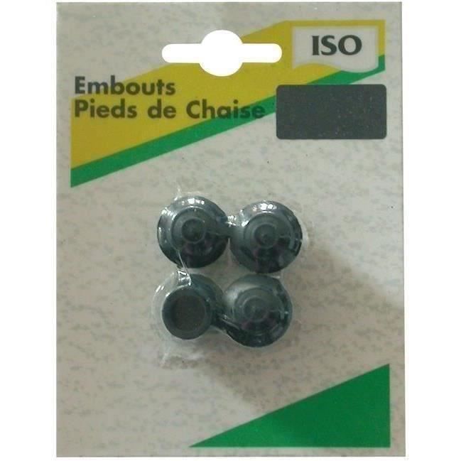 Embout patin enveloppant - noir - lot de 4 - D: 10 mm