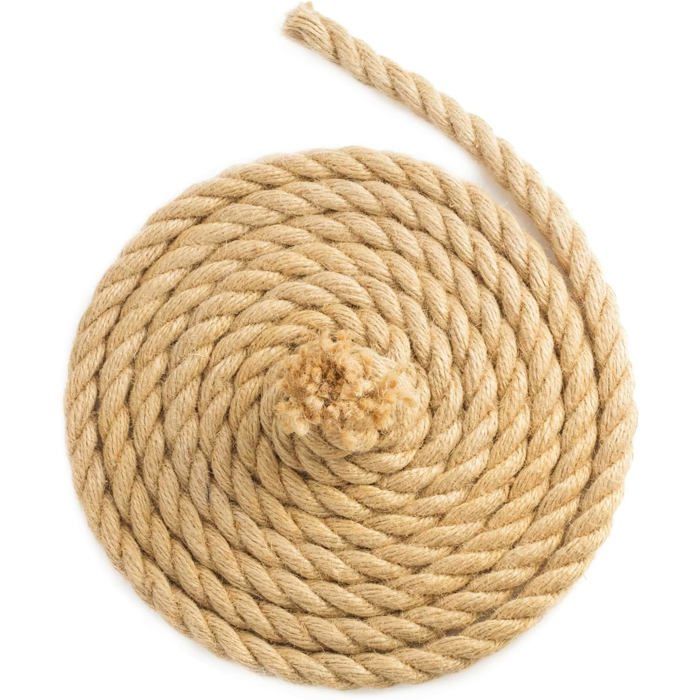 Corde en jute naturelle très résistante pour travaux manuels, poteau à