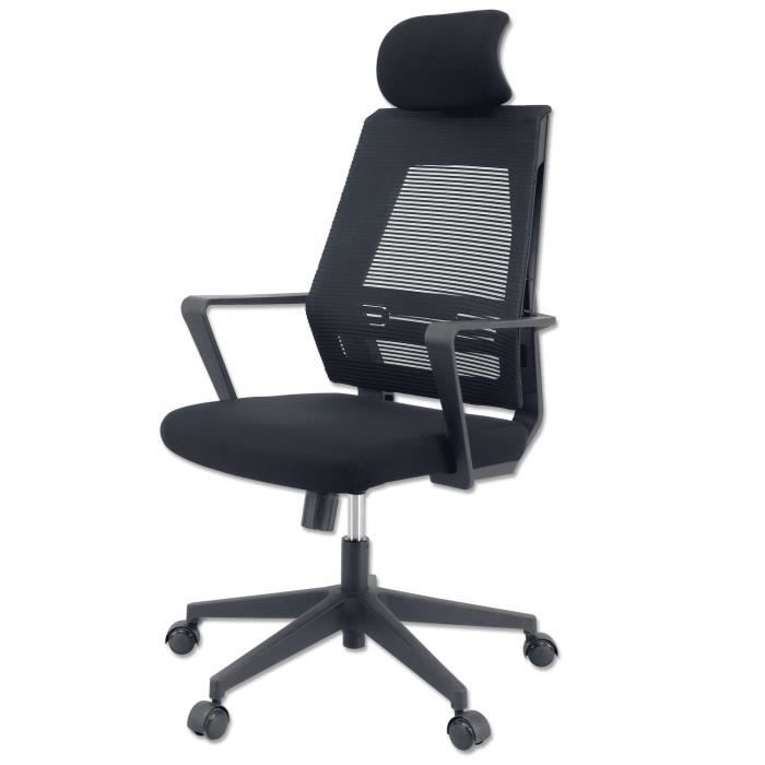 chaise de bureau ergonomique klim k300 - marque klim - tissu doux - supporte jusqu’à 135 kg - noir