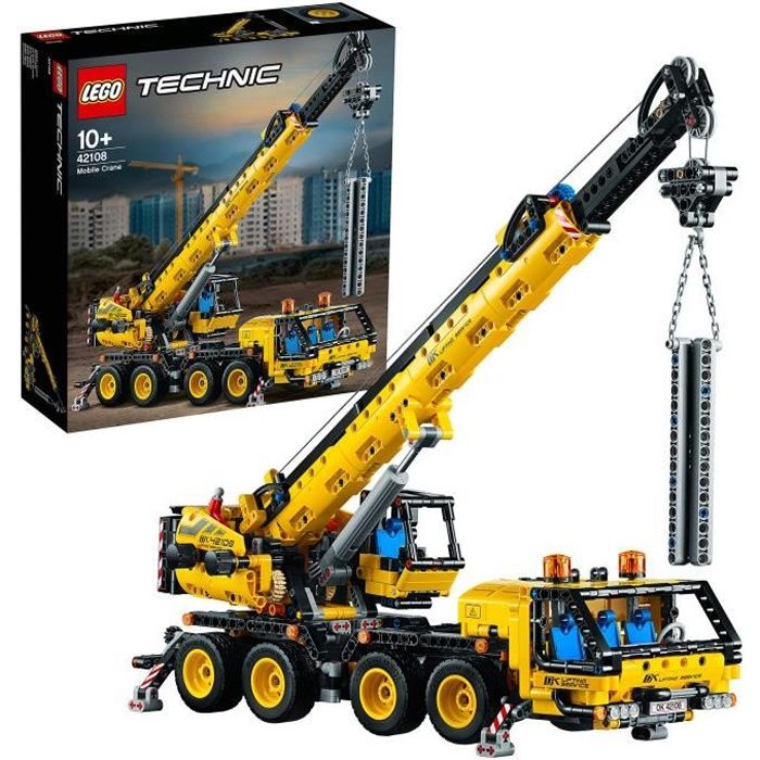 LEGO® Technic 42108 La grue mobile, Kit de construction, Jouet Camion  Véhicule de Chantier, Cadeau Enfant de 10 ans et +