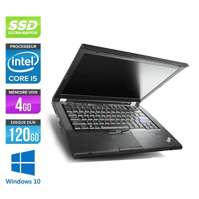 Pc portable Lenovo T420 -i5 - 4Go - SSD 120Go - Windows 10 Pro Reconditionné - Lenovo reconditionné disponible sur Cdiscount Seconde Vie