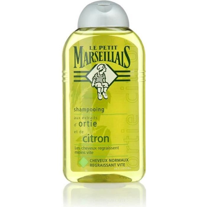 LE PETIT MARSEILLAIS Shampoing pour cheveux normaux regraissant vite - Ortie Citron - 250 ml