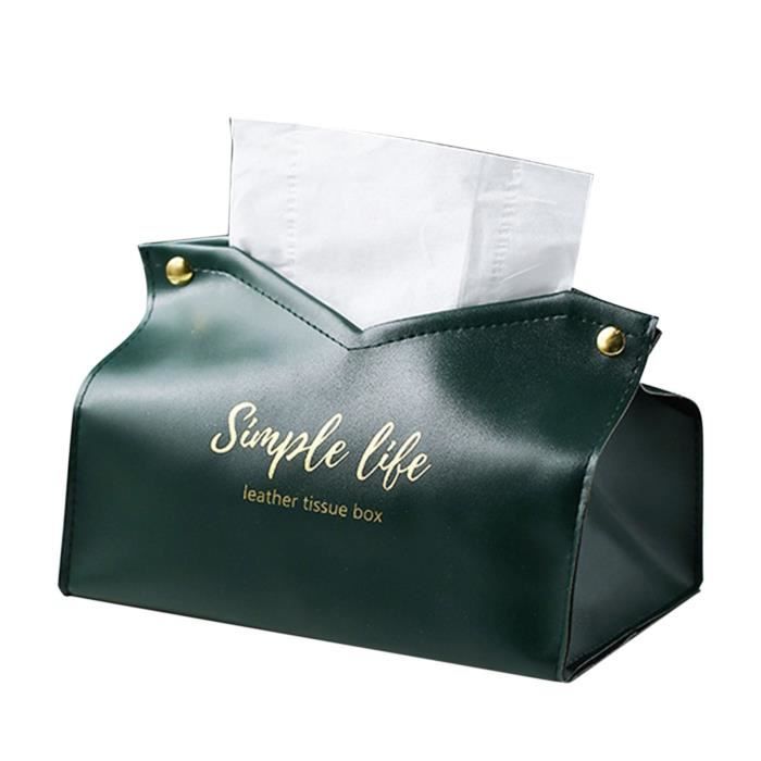 Boîte à Mouchoirs En Simili Cuir PU Noir - Fermeture Magnétique, Rangement élégant