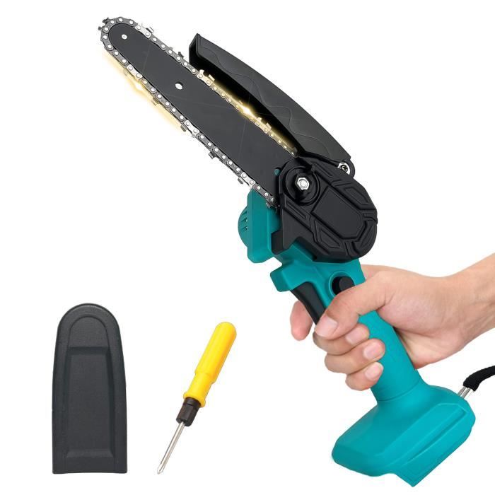 Mini Tronçonneuse 6 Pouces 4000mAh - 1000W Brushless, Graisseur Automatique, Compatible Makita | Leroy Merlin