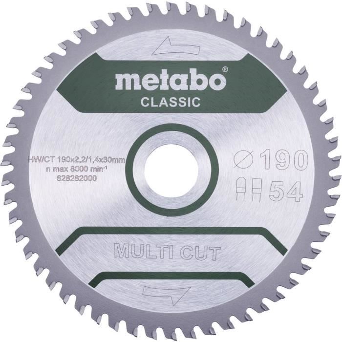 Lame de scie circulaire - Metabo - MULTI CUT CLASSIC 628661000 - 165 x 20 x 1.4 mm - 42 dents