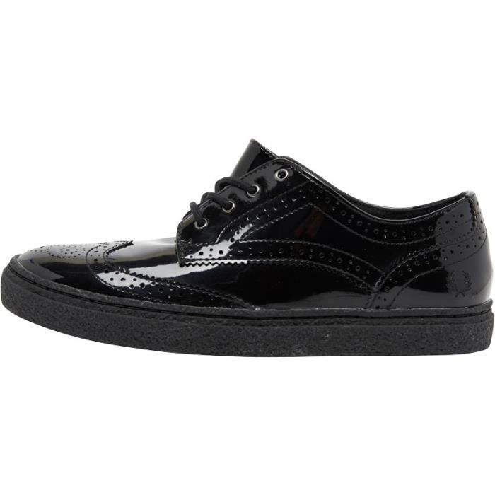 fred perry cuir noir