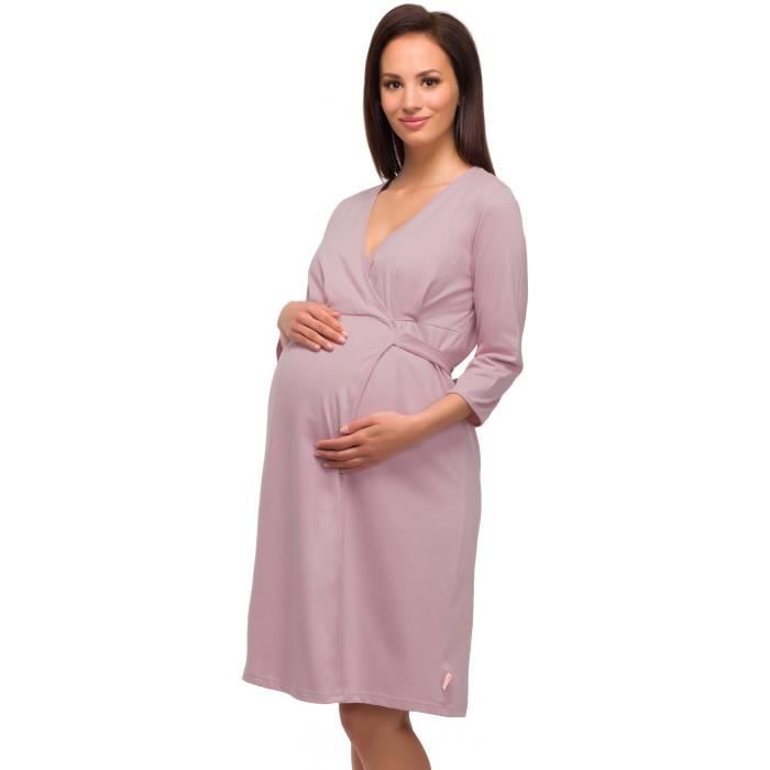 Be Mammy Femme Grossesse Robe De Chambre Floret Bruyere Achat