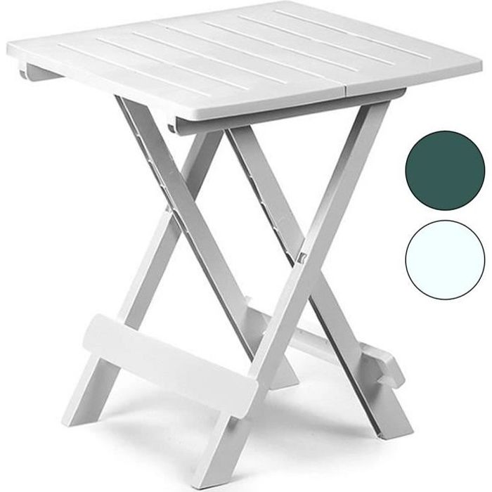 table d'appoint balcon jardin terrasse extérieur 45cm x 43cm x 50cm - blanc