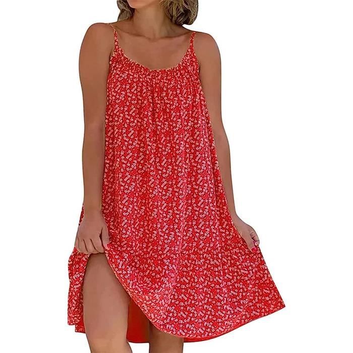 Robe D'été Florale GRACE KARIN - Sans Manches, Bretelles Spaghetti, Style Trapèze