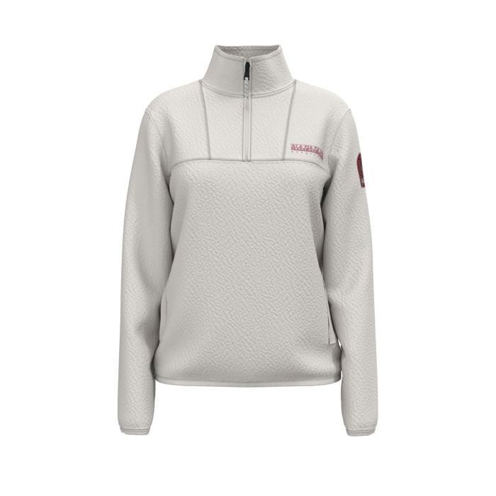 Polaire femme Napapijri Cuverville Blanc Sports d hiver Ski Manches longues Blanc whisper Cdiscount Sport