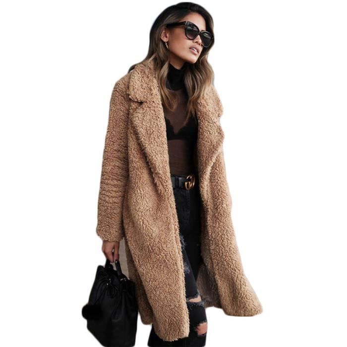 manteau effet fourrure