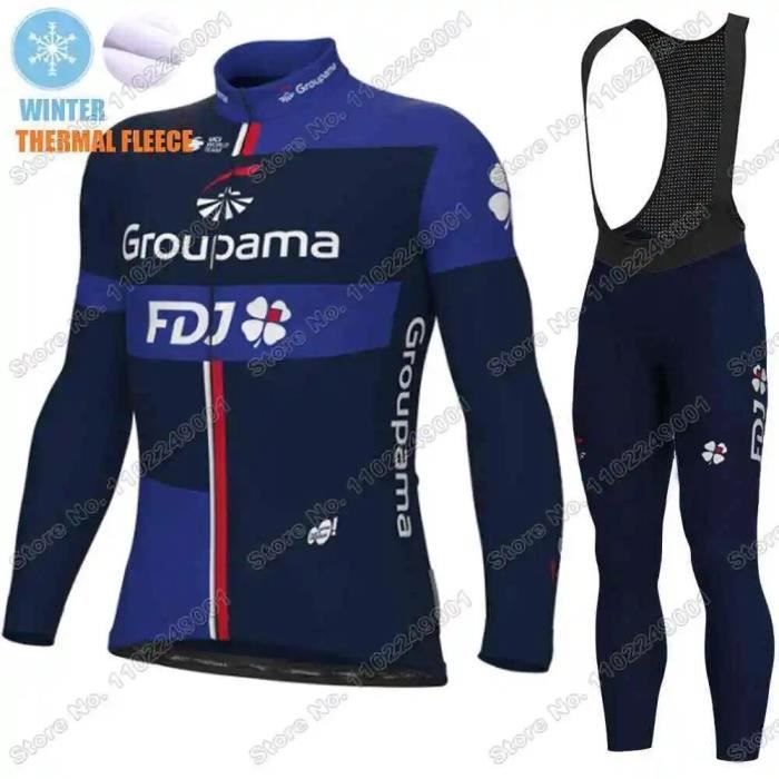 Equipe FDJ Maillot de cyclisme thermique pour homme ensemble Tenue de cyclisme Vetements de velo combinai Cdiscount Sport