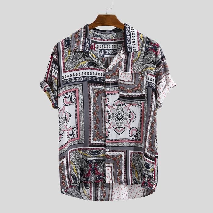 Chemise vintage 2025 homme manche courte