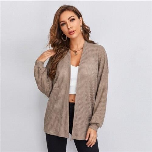 Manteau SHEIN goutte paule gaufre tricot Cardigan femmes