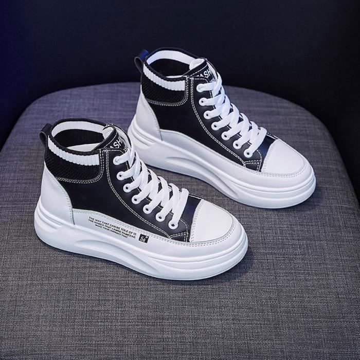 Baskets Montantes Pour Femme Chaussures de sport Noir Noir