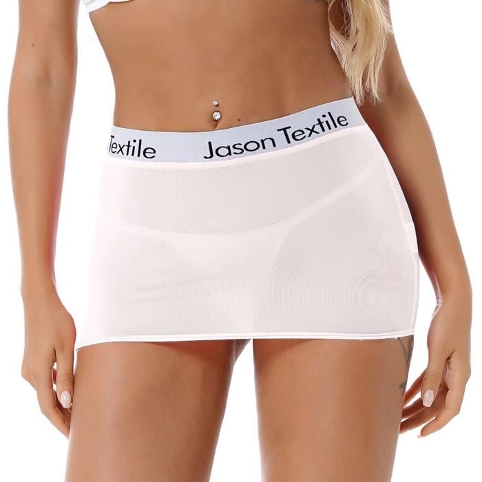 Mini jupe blanche transparente shop