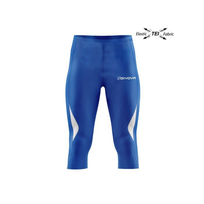 Legging 3/4 Givova - royal blue - Homme - Running - TEI élastique - Poche arrière avec fermeture éclair Legging 3/4 Givova - royal blue - Homme - Running - TEI élastique - Poche arrière avec fermeture éclair