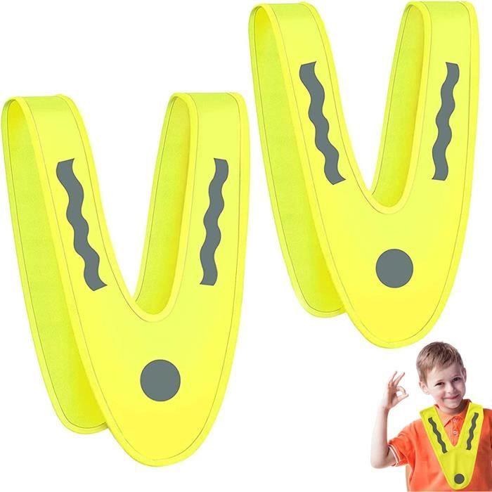 Gilet De Sécurité Réfléchissant Pour Enfants AVANA - Jaune Fluo, Taille 3-12 Ans, Visibilité 360° - Idéal école, Vélo, Sport